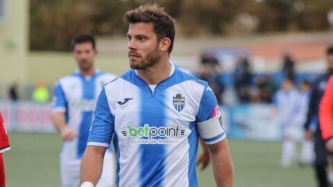 El jugador blanquiazul durante un partido