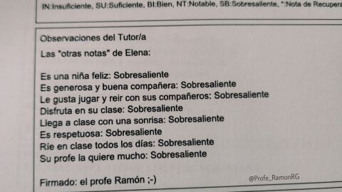 Las "otras notas" del profe Ram&oacute;n