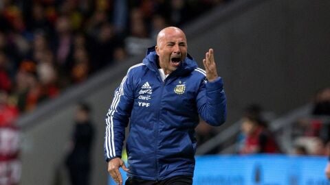 Jorge Sampaoli, en el partido contra Espa&ntilde;a