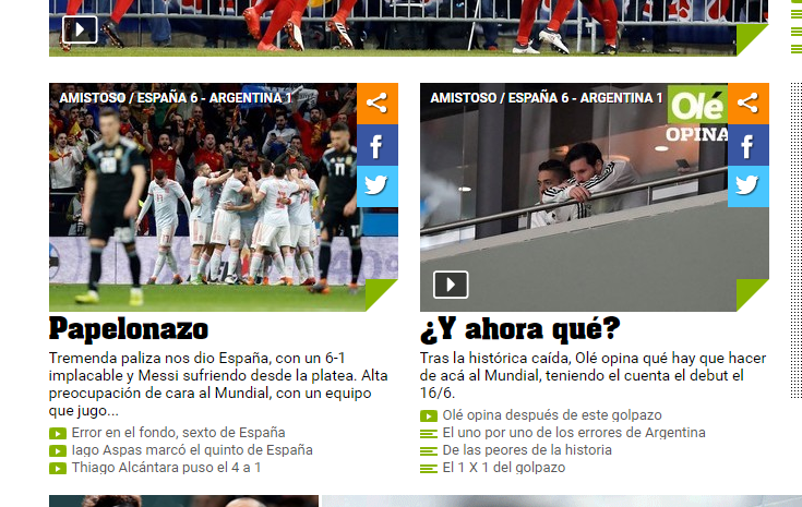 Sin piedad con la albiceleste en Argentina tras el 'baño' en el Wanda: "Una trompada en la cara a dos meses del Mundial" Sin piedad con la albiceleste en Argentina tras el 'baño' en el Wanda: "Una trompada en la cara a dos meses del Mundial"