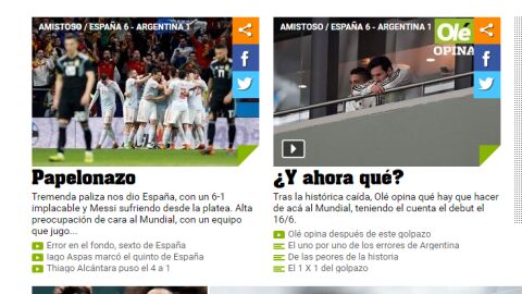Titulares del diario 'Ol&eacute;' 