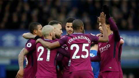 El Manchester City celebra un gol