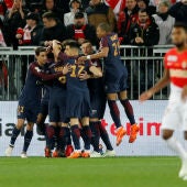 El PSG celebra un gol ante el Mónaco
