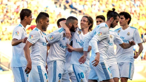 El Real Madrid celebra un gol