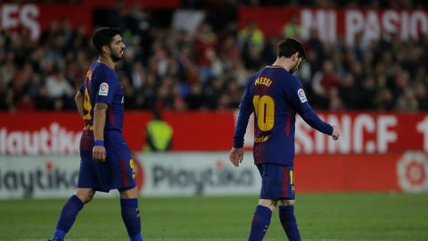 Luis Su&aacute;rez y Lionel Messi