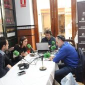 Con Ernesto Terrón, tertulia del Málaga en el Cantarrana