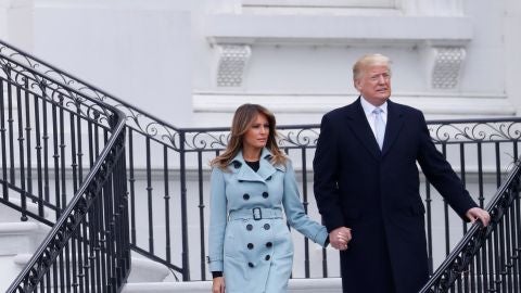 Donald y Melania Trump durante la celebraci&oacute;n anual de la Pascua