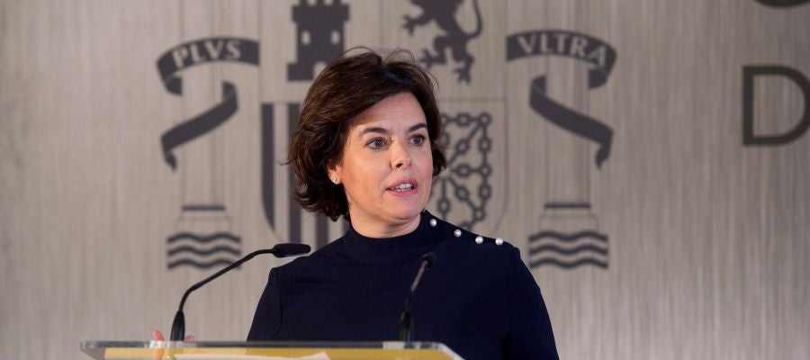 La vicepresidenta del Gobierno Soraya Sáenz de Santamaría, en un acto el pasado martes en Santander La vicepresidenta del Gobierno Soraya Sáenz de Santamaría, en un acto el pasado martes en Santander