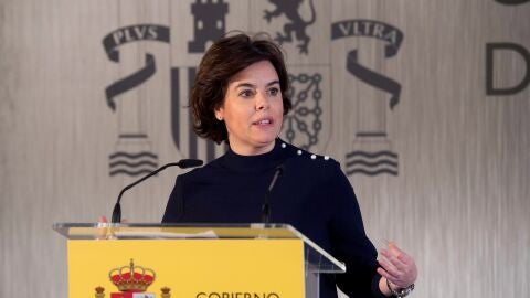 La vicepresidenta del Gobierno Soraya S&aacute;enz de Santamar&iacute;a, en un acto el pasado martes en Santander