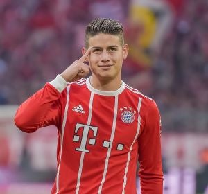 James, en un partido con el Bayern James, en un partido con el Bayern