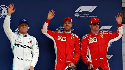 Bottas, Vettel y Raikkonen