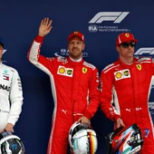 Bottas, Vettel y Raikkonen Bottas, Vettel y Raikkonen