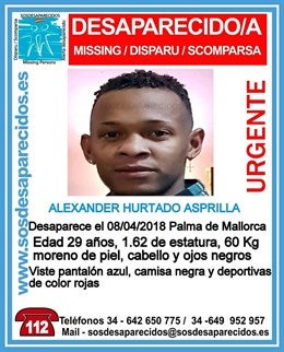 Localizado sin vida el cuerpo del joven de 29 años desaparecido en Palma el 8 de abril Localizado sin vida el cuerpo del joven de 29 años desaparecido en Palma el 8 de abril