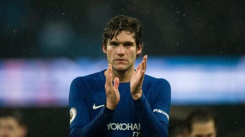 Marcos Alonso, al terminar un partido con el Chelsea