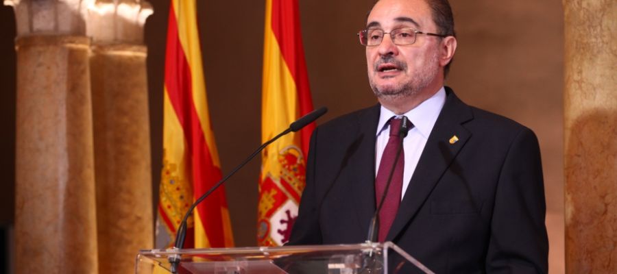 El presidente Javier Lambán en su intervención en las Cortes El presidente Javier Lambán en su intervención en las Cortes