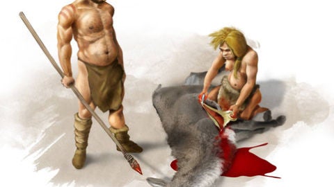Pareja de neandertales