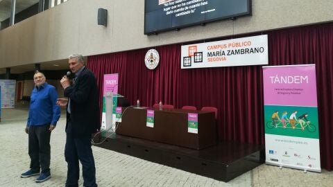 Fernando Romay y Jos&eacute; Mar&iacute;a Gasalla en el Campus Mar&iacute;a Zambrano