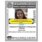  Îmagen de búsqueda de la joven desaparecida en Castrogonzalo, Zamora