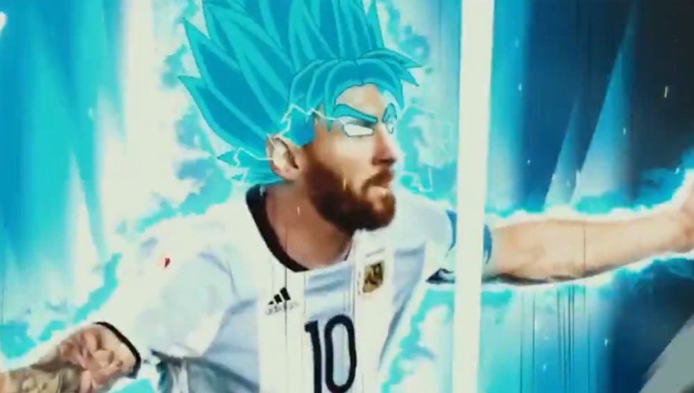 Messi, en modo Super Saiyan Blue