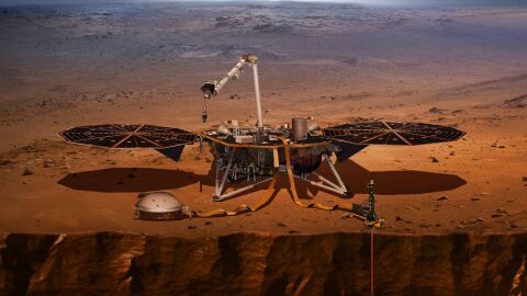 Reconstrucci&oacute;n de Insight en la superficie de Marte