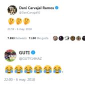 Carvajal y Guti reaccionan al gol de Messi en el Clásico