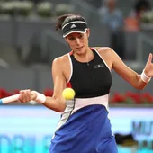 Garbiñe Muguruza, en acción ante Vekic Garbiñe Muguruza, en acción ante Vekic