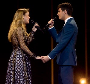 Amaia y Alfred en un ensayo de Eurovisión 2018 Amaia y Alfred en un ensayo de Eurovisión 2018