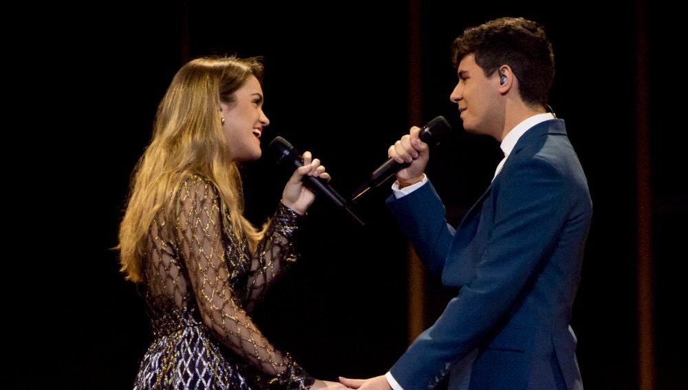 Amaia y Alfred en un ensayo de Eurovisión 2018