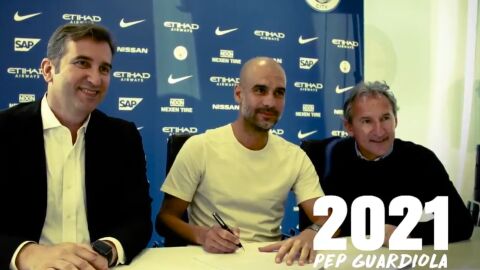 Guardiola firma su contrato hasta 2021
