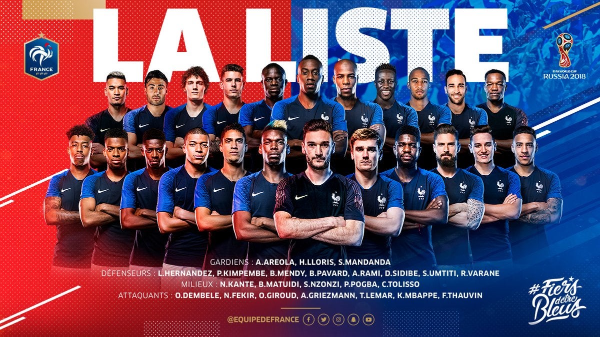 Griezmann, Mbappé y Pogba lideran la lista de Francia para el Mundial de Rusia Griezmann, Mbappé y Pogba lideran la lista de Francia para el Mundial de Rusia