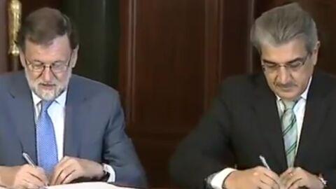 Mariano Rajoy y el presidente de Nueva Canarias