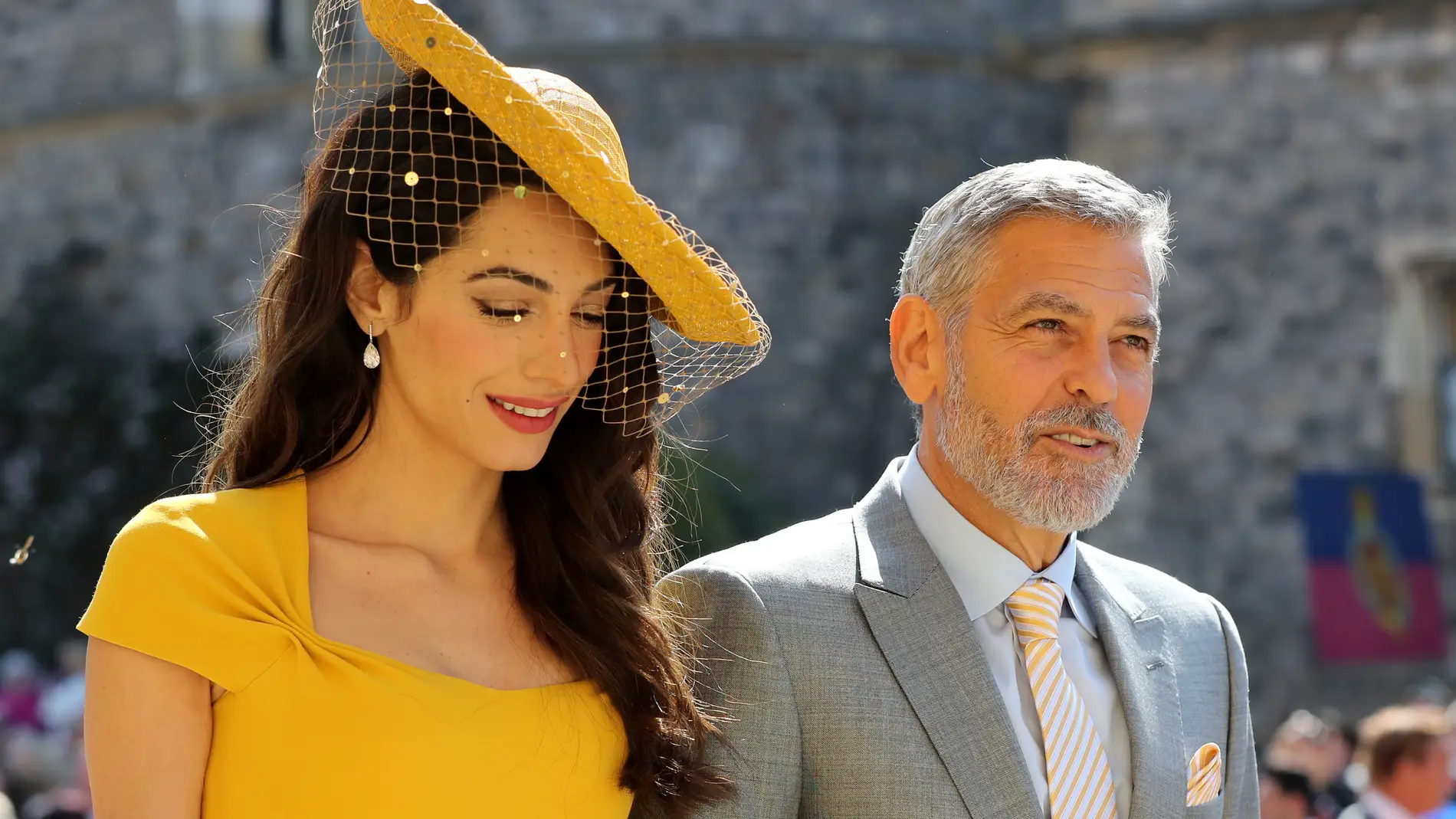 El matrimonio Clooney a su llegada a Windsor