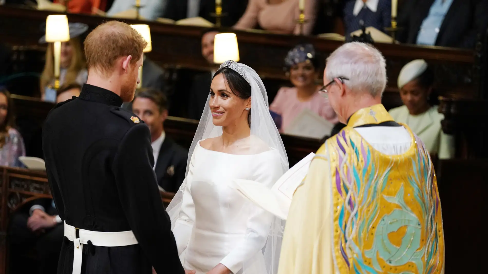 Meghan Markle durante su boda con el príncipe Harry