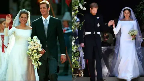 La increíble similitud entre el vestido de novia de Meghan Markle y el de la infanta Cristina La increíble similitud entre el vestido de novia de Meghan Markle y el de la infanta Cristina