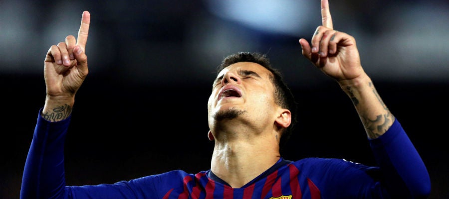 Coutinho celebra un gol Coutinho celebra un gol