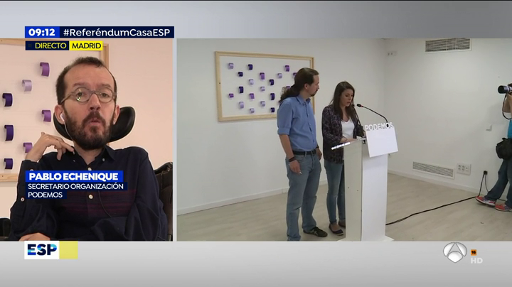 Echenique, sobre la 'barbacoa' en el chalet de Iglesias y Montero: "No es un escrache, sino una manifestación de fascistas violentos" Echenique, sobre la 'barbacoa' en el chalet de Iglesias y Montero: "No es un escrache, sino una manifestación de fascistas violentos"