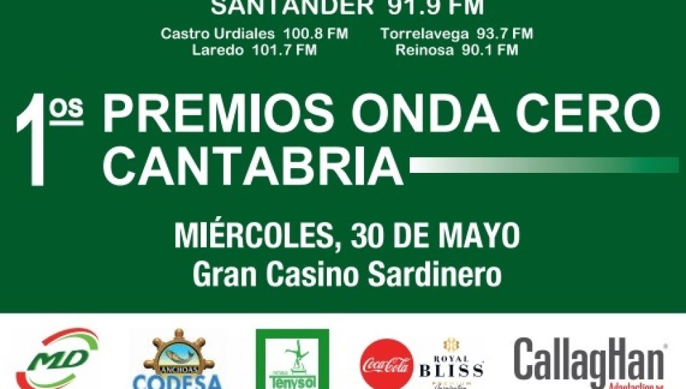 Cartel de los I Premios Onda Cero Cantabria