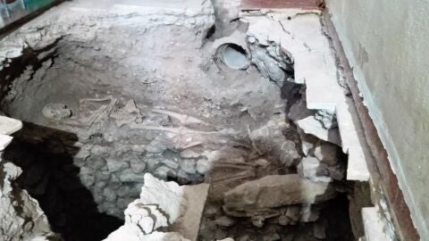 Restos humanos encontrados en el subsuelo de la iglesia de La Merced de Elche