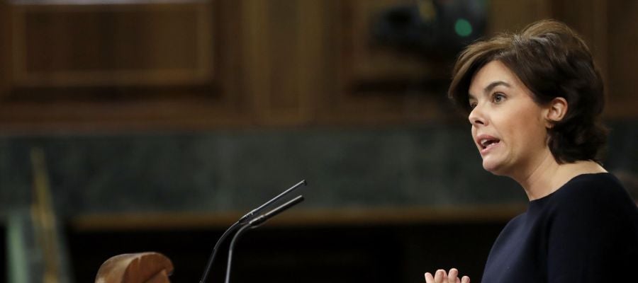 La vicepresidenta del Gobierno, Soraya Sáenz de Santamaría La vicepresidenta del Gobierno, Soraya Sáenz de Santamaría