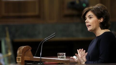 La vicepresidenta del Gobierno, Soraya S&aacute;enz de Santamar&iacute;a