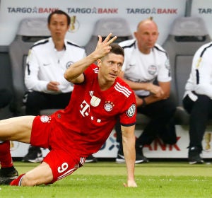 Lewandowski, durante un partido con el Bayern Lewandowski, durante un partido con el Bayern