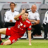 Lewandowski, durante un partido con el Bayern