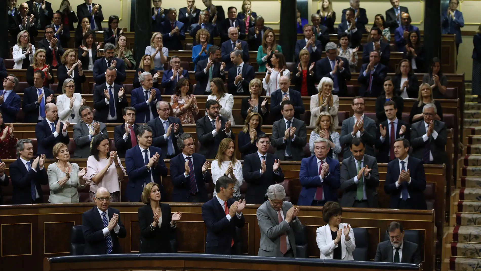 Aplauso a Rajoy antes de que se votara la moción de censura