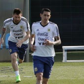 Messi, Di María y Sampaoli