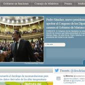 Moncloa actualiza su web tras el triunfo de la moción de censura de Sánchez contra Rajoy