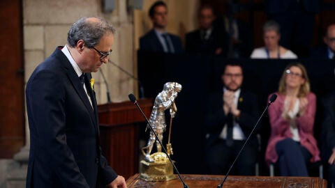 Quim Torra durante la toma de posesi&oacute;n de los consellers