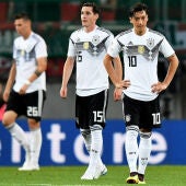 Los jugadores de Alemania se lamentan