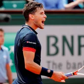 Dominic Thiem celebra un punto ante Cecchinato Dominic Thiem celebra un punto ante Cecchinato