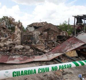 La zona afectada por la explosión de material pirotécnico en Paramos La zona afectada por la explosión de material pirotécnico en Paramos