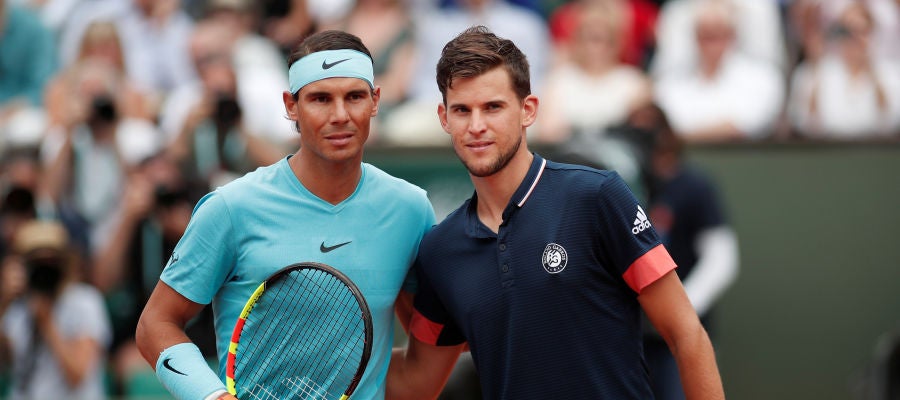 Nadal y Thiem posan juntos en la foto antes de la final Nadal y Thiem posan juntos en la foto antes de la final